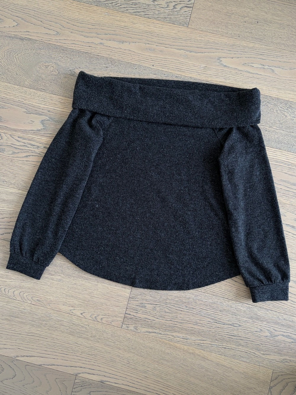Reitmans Charcoal Off-the-Shoulder Knit Sweater (US L)